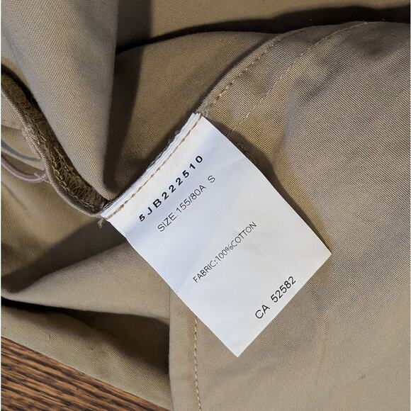 JNBY Beige Cotton Hooded Oversized Long Sleeve Full Zip Coat Jacket, size S - Picture 8 of 9